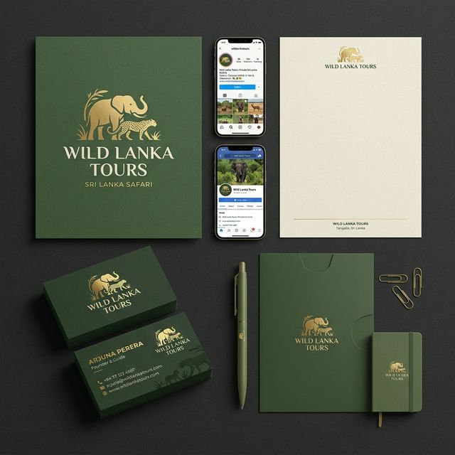 Tourism brand identity design - logo, business cards and social media templates by Zyqron Sri Lanka