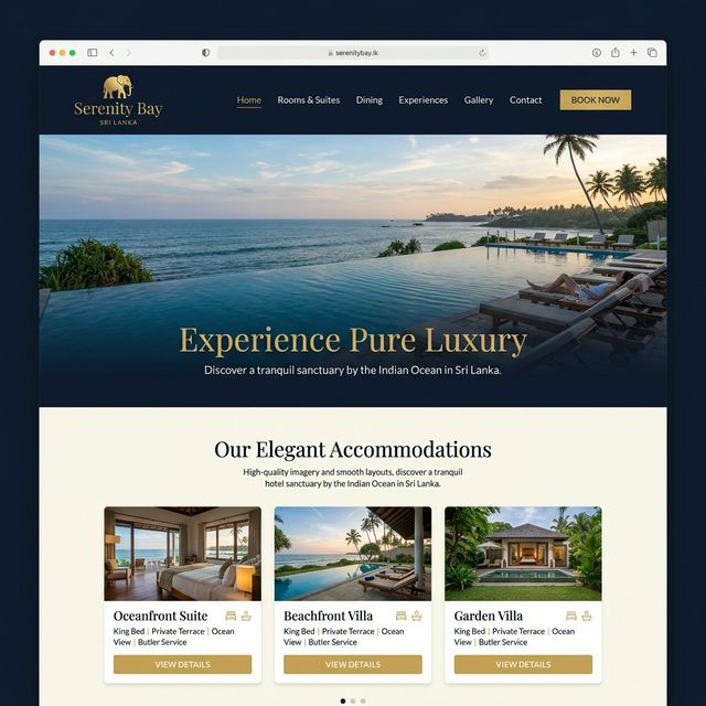 Luxury hotel resort website design for Sri Lanka tourism by Zyqron